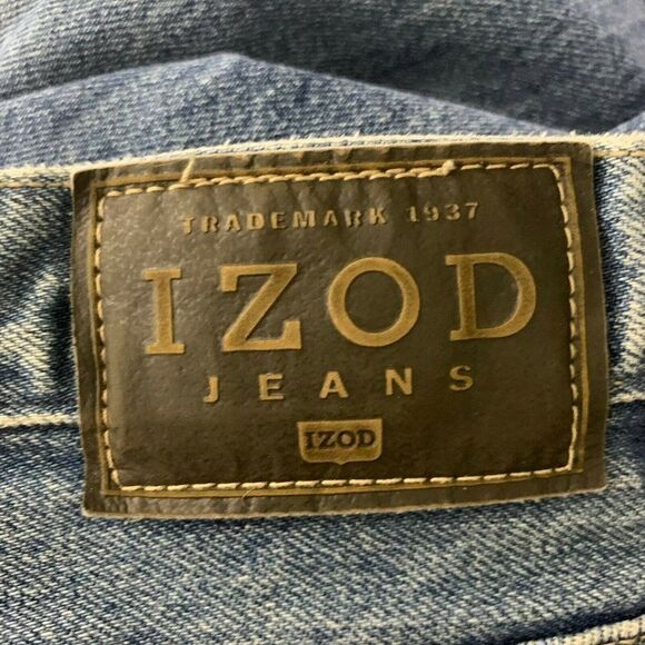 Vintage 90s Mens Izod Relaxed Fit Denim Jeans 40 Med Wash Straight Leg - Picture 5 of 7